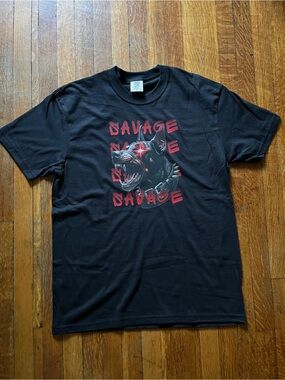 Savage Doberman Metal Teeth Red Eye Black T Shirt Size Large Brand New